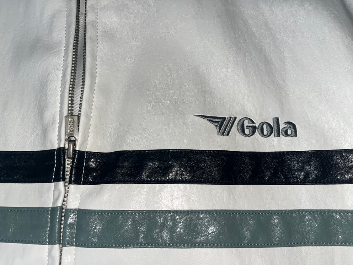 Gola-LINE POINT LEATHER JUMPER [WHITE] 상품이미지3