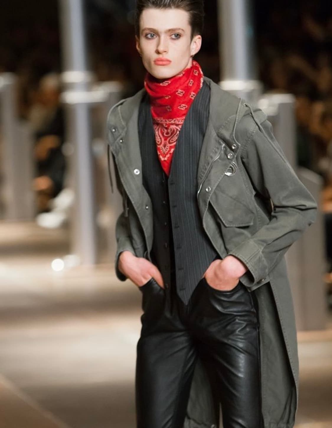 에디슬리먼 생로랑 14ss  런웨이 사파리 크롭후디 집업자켓 상품이미지1