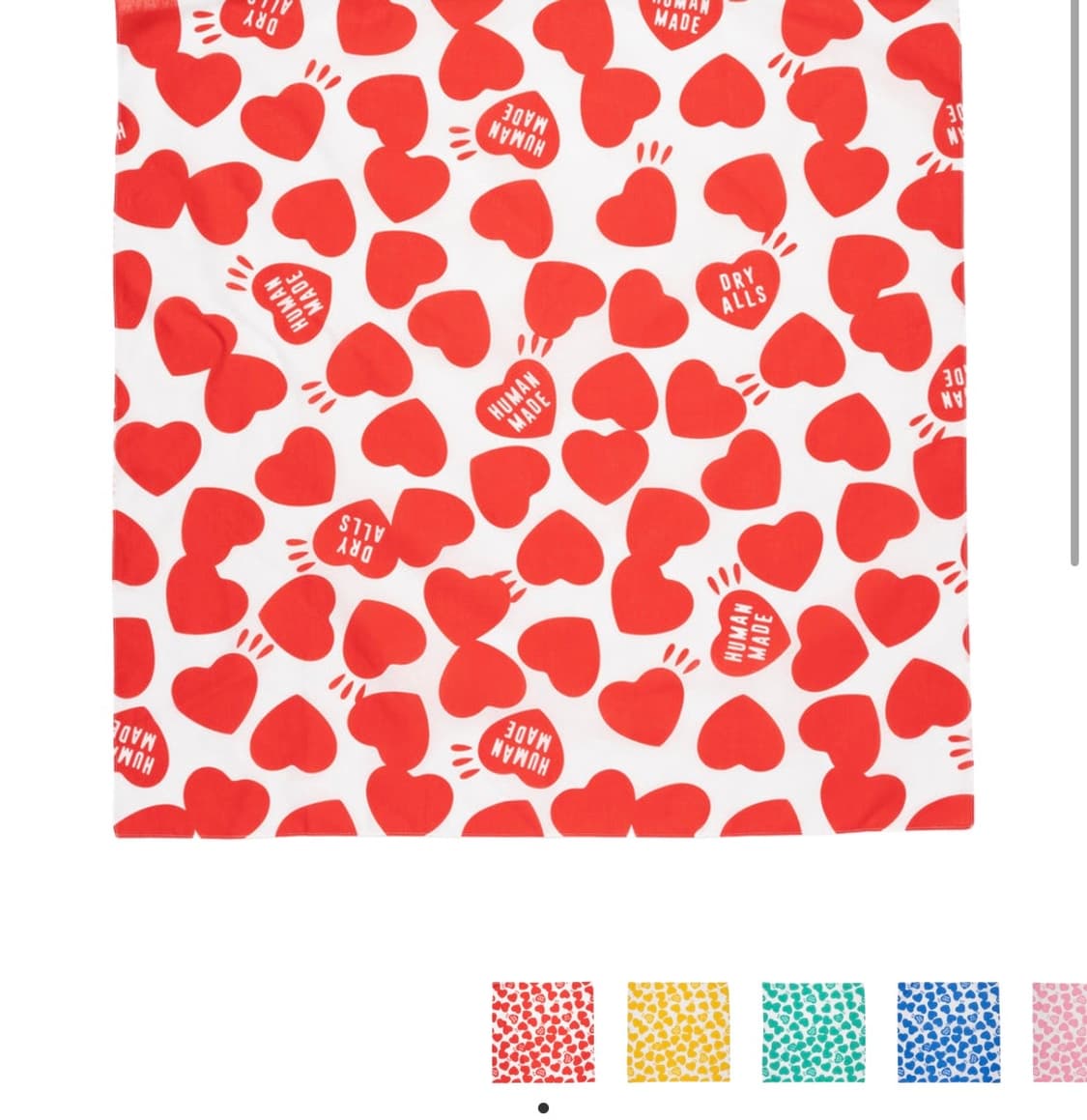 휴먼 메이드 하트 빅 반다나 레드 상품이미지1