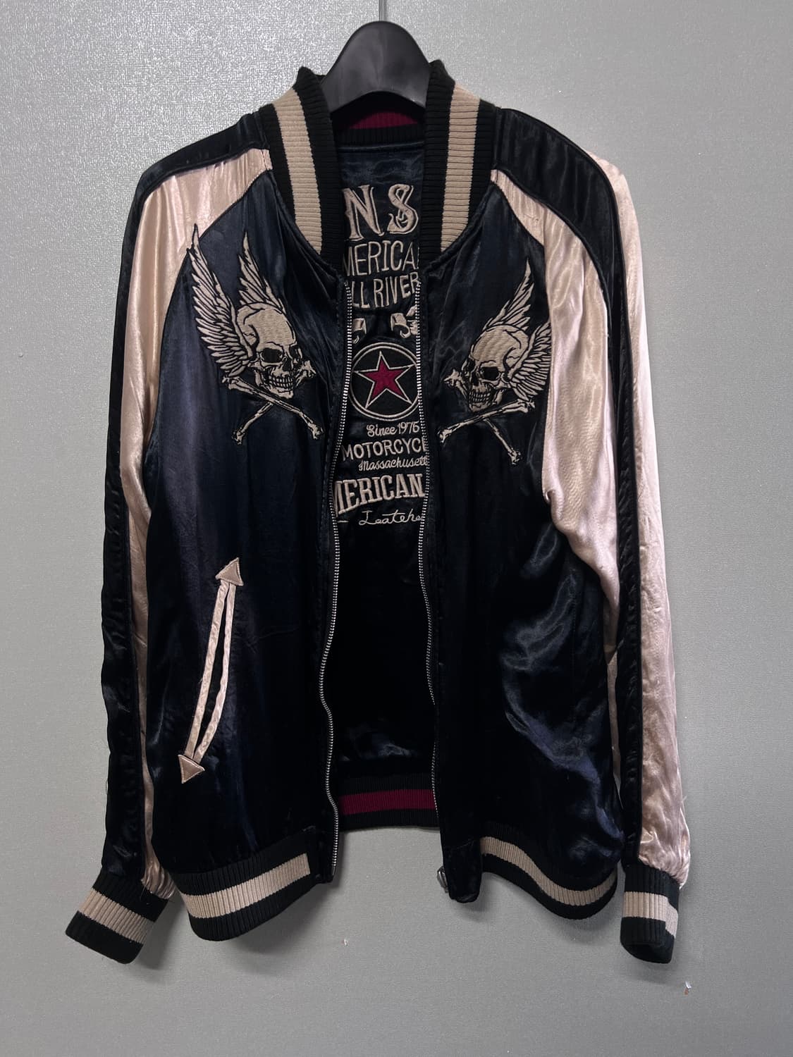 밴슨 스컬 리버서블 봄버 스카쟌 상품이미지2