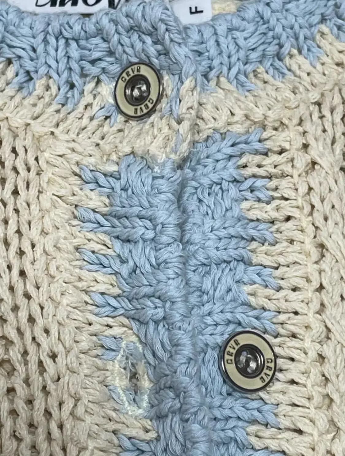 그로브스토어 가디건 소라 크림 줄리 크롭 포켓 스웨터 니트 하늘색  상품이미지4