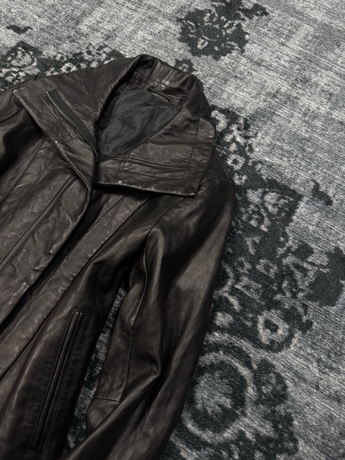 Unknown high neck lamb skin jacket 상품이미지4