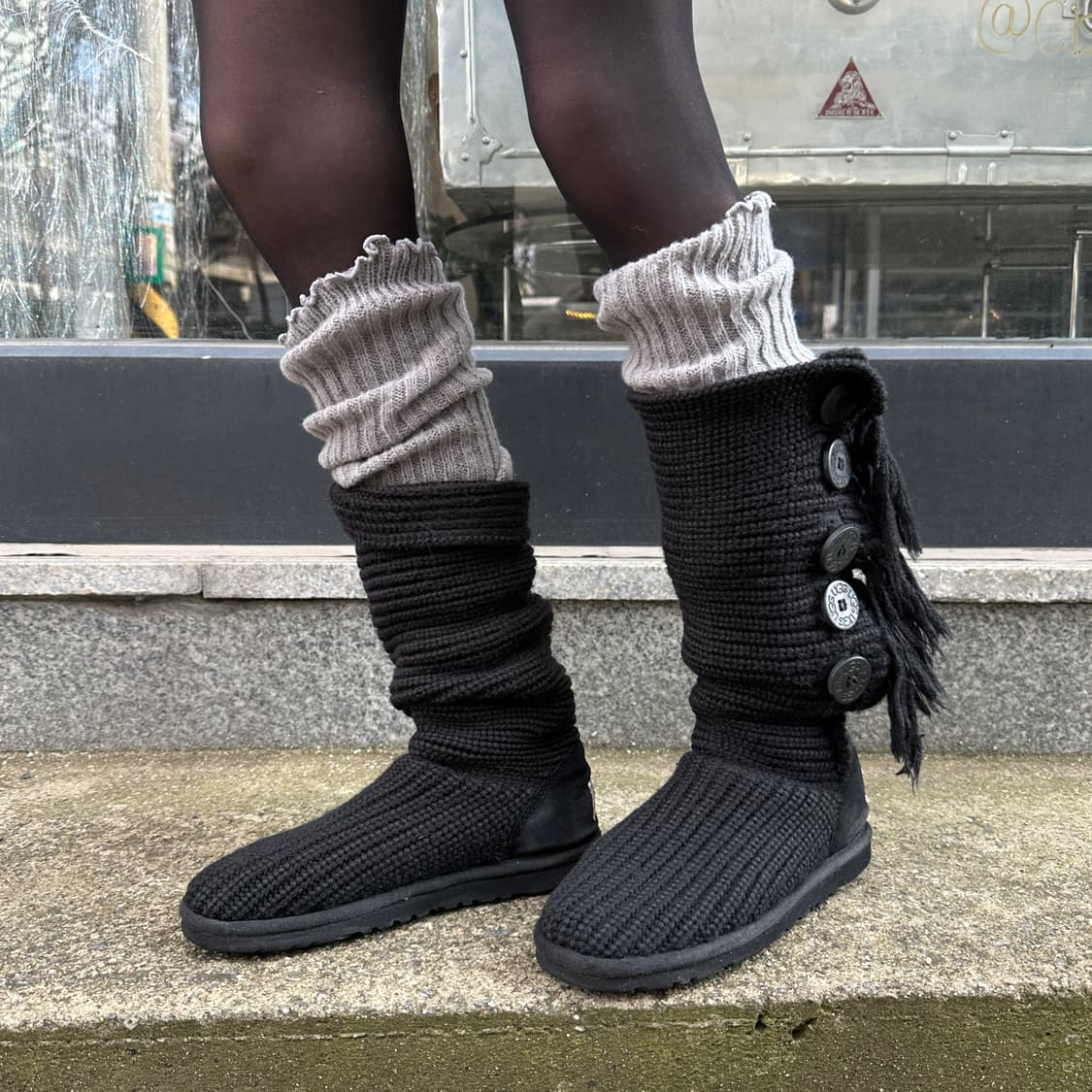 00s 레어 단추 5개 프린지 카디 어그 부츠 상품이미지7