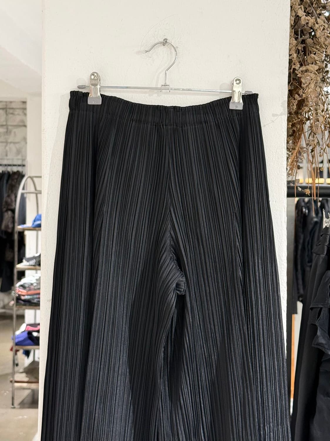플리츠 플리즈 블랙 레이어드 와이드 팬츠 상품이미지5