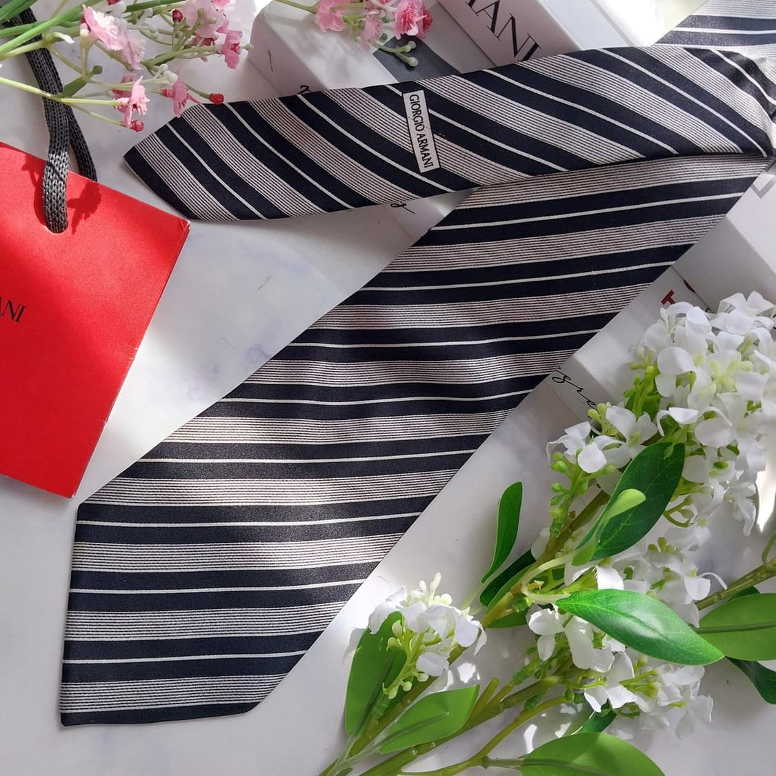 조르지오 아르마니 스트라이프 넥타이 9.5cm A+~A등급 K2348 상품이미지4