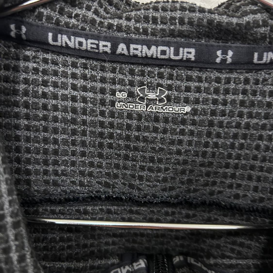 언더아머 에슬레틱 배색 하이넥 와플 후드집업 상품이미지3