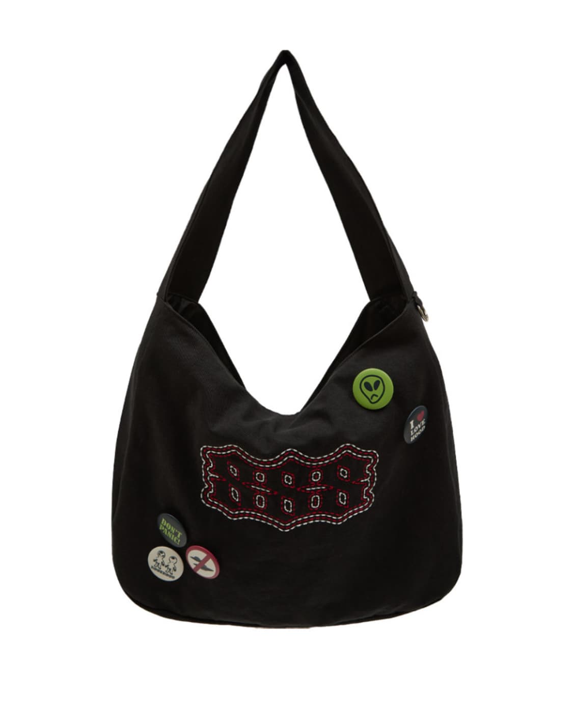 후드후드888 핀 버튼 숄더백 블랙 상품이미지1