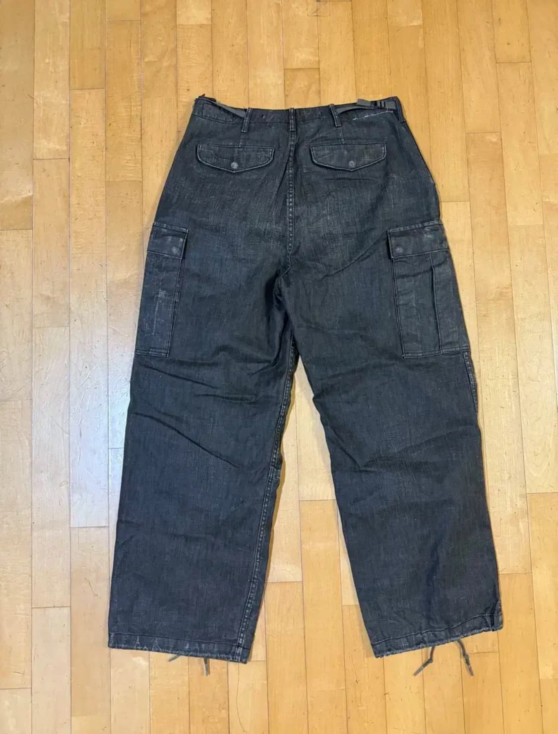 32) R13 마크 밀리터리 카고 팬츠 코티드블랙 상품이미지2