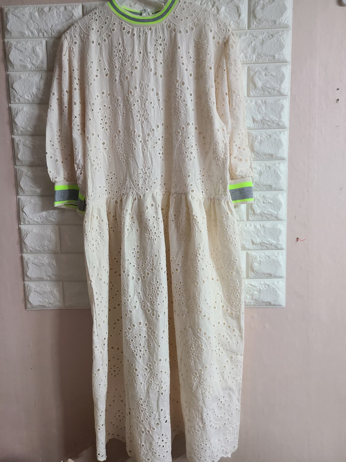 아이보리 아일렛 원피스 펀칭 레이스(55-66) 상품이미지1