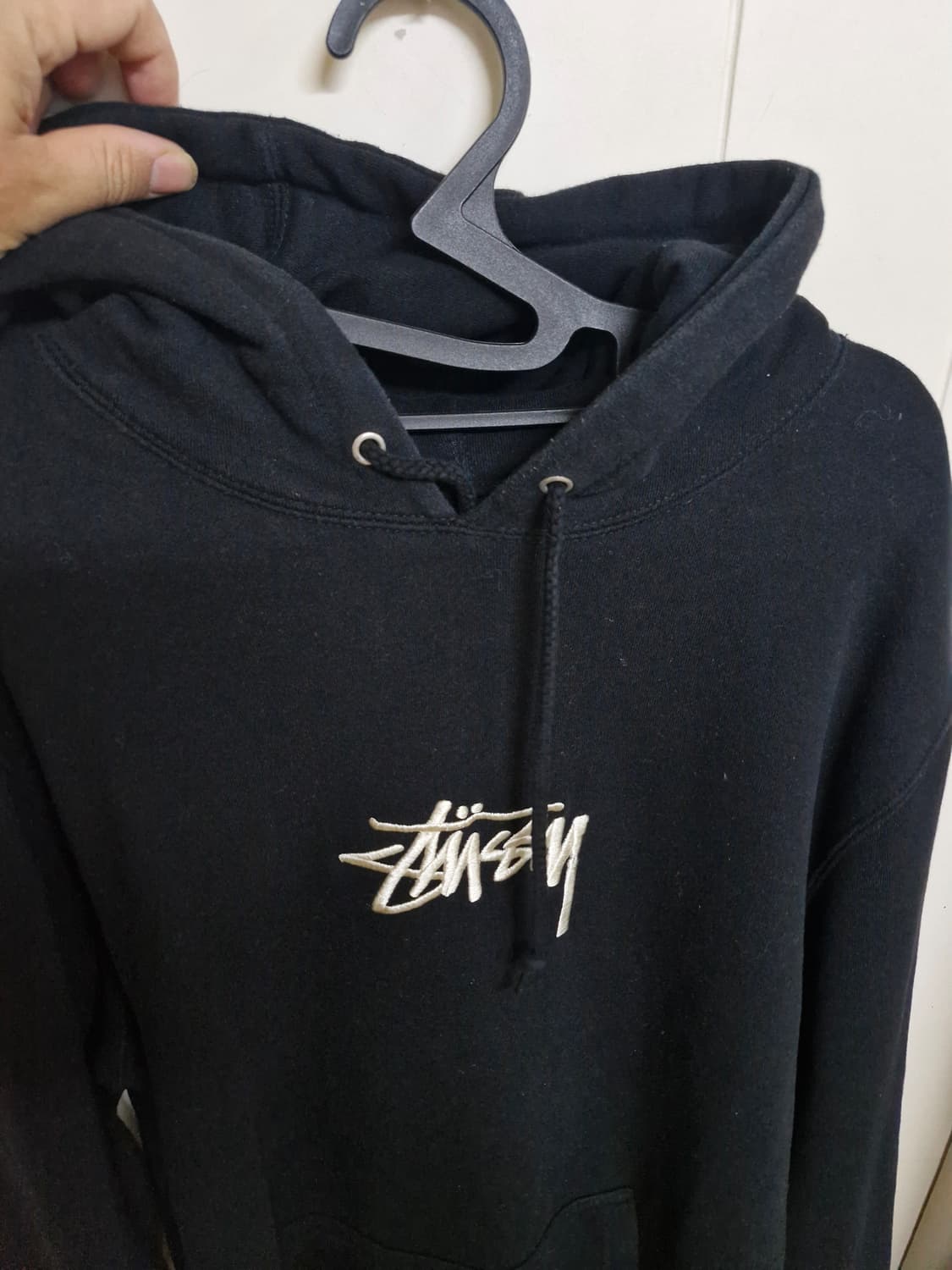 스투시 블랙 기모 후드티 105 상태 좋음 상품이미지3