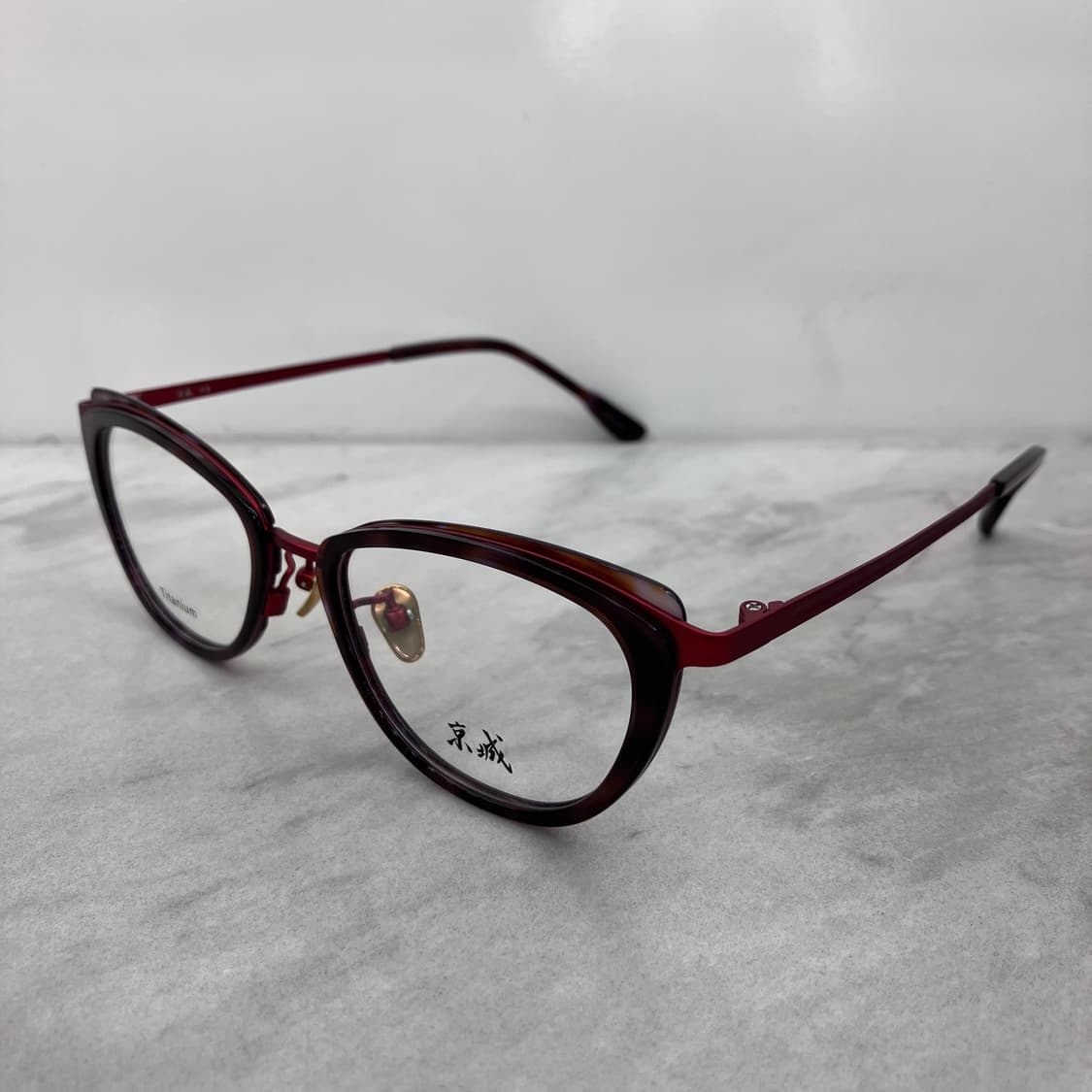 C28 경성 京城 오늘 레드 레오파드 솔텍스 캣아이 메탈 안경 상품이미지7