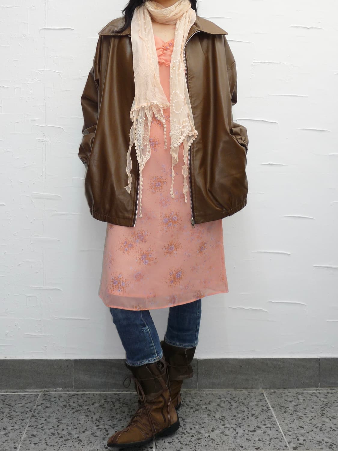 Brown leather jacket 상품이미지2