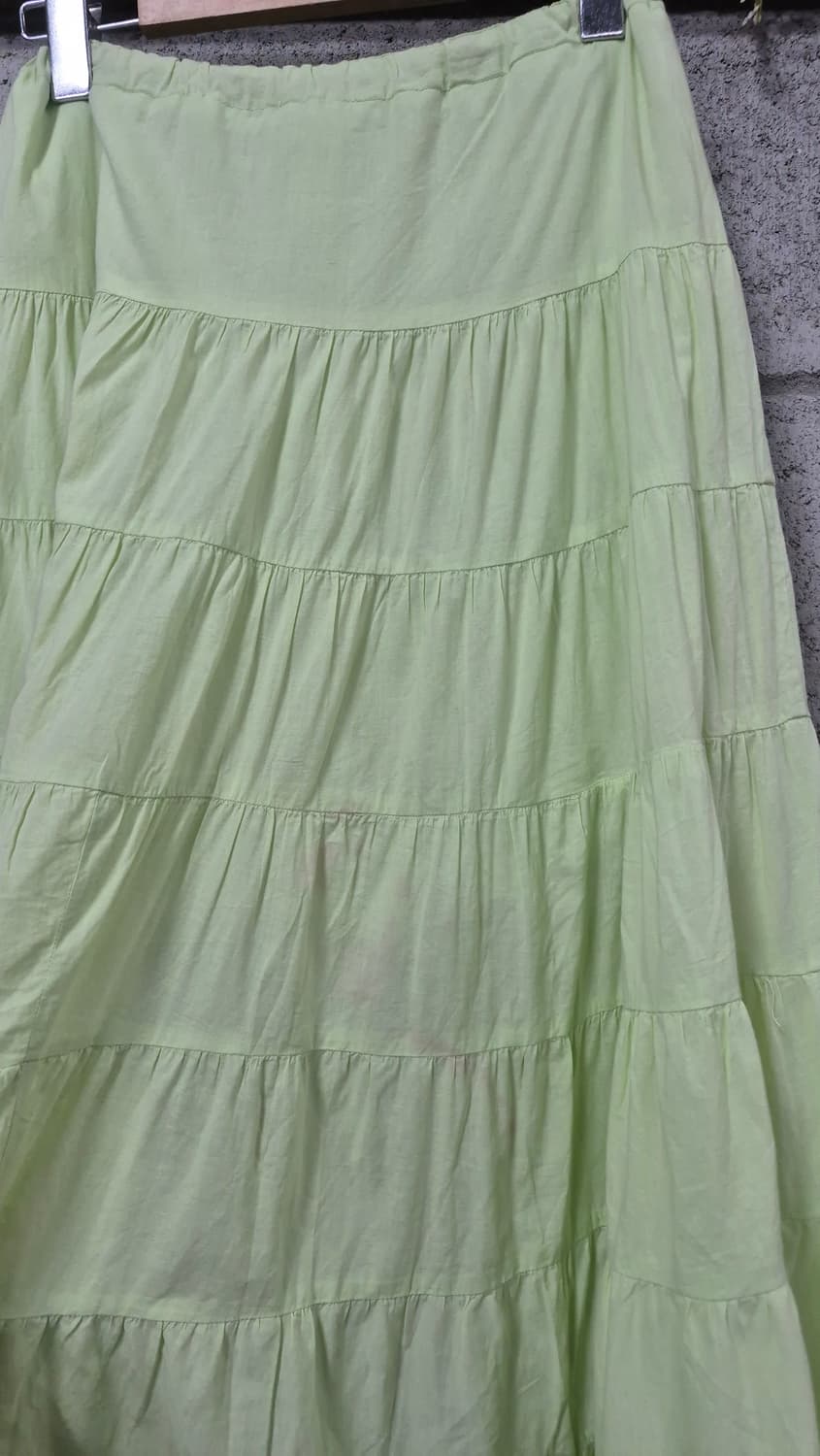 빈티지 연두 캉캉 면 스커트 모리걸 하구미룩  상품이미지4