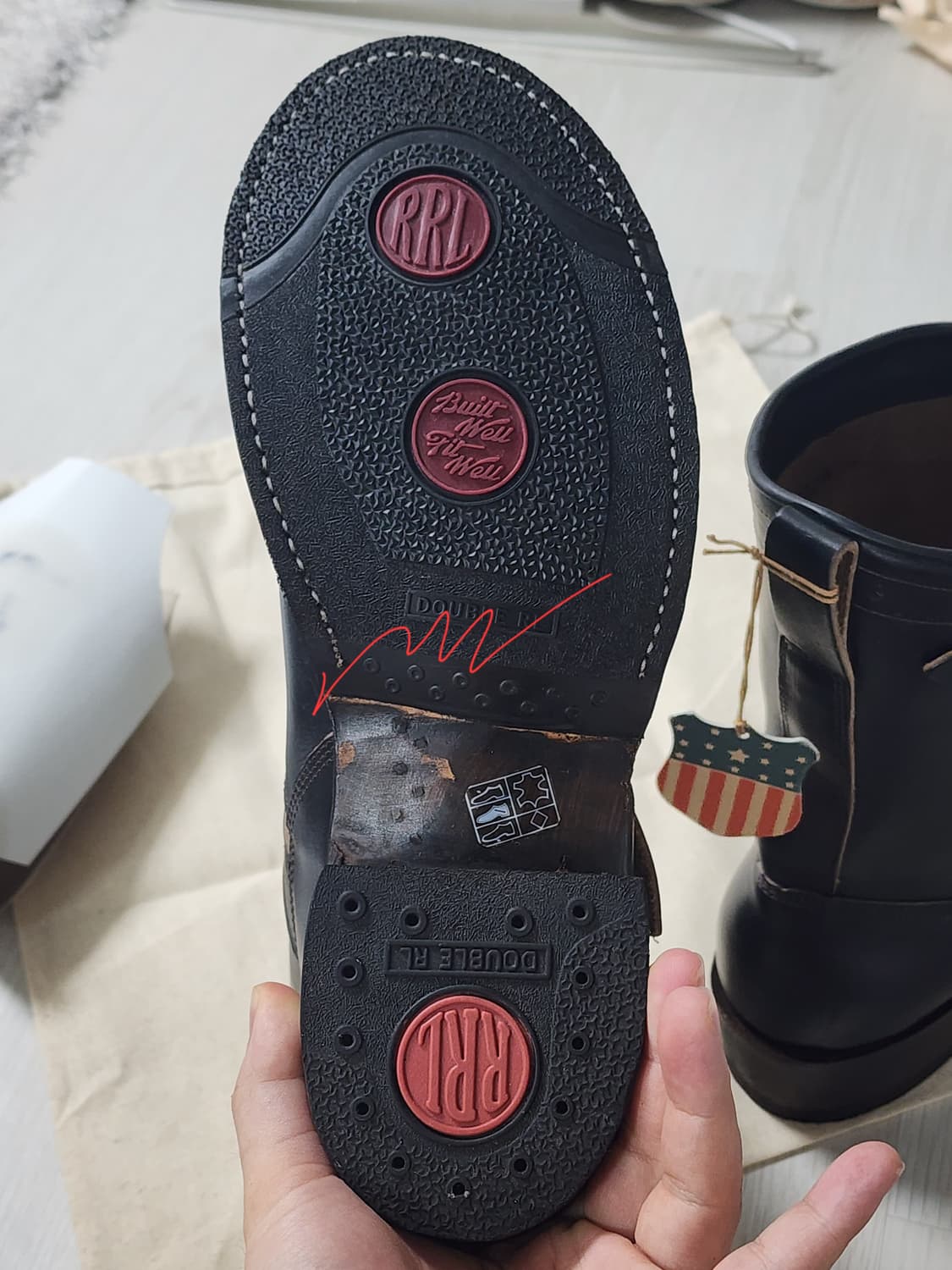 (새상품) rrl 더블알엘 엔지니어부츠 8D 상품이미지8