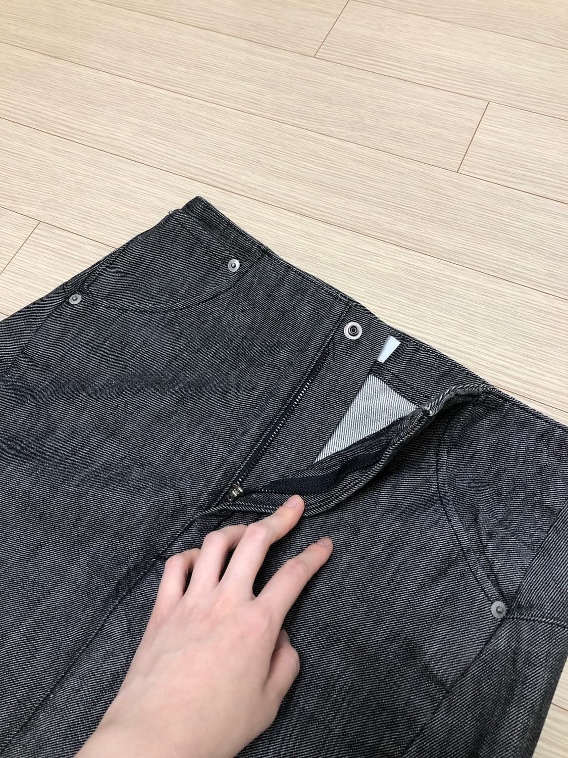 W30 리바이스 엔지니어드 치마 흑청 롱스커트 상품이미지8