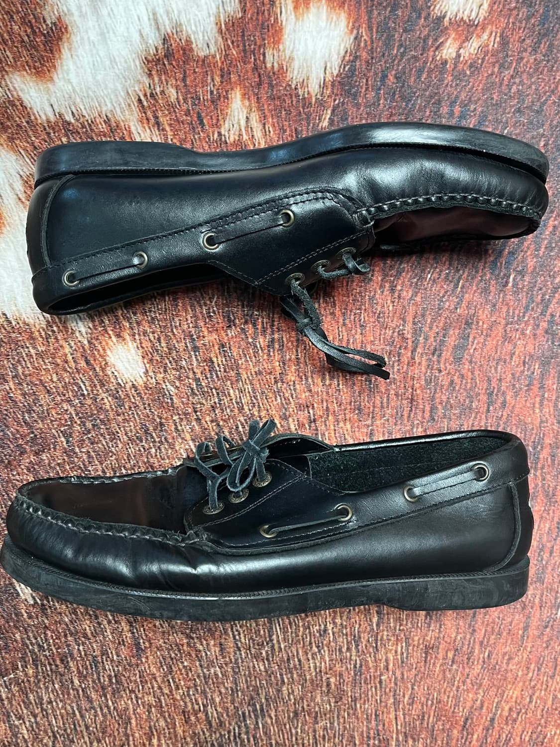 [10W] 폴로 랄프로렌 레더 보트슈즈 블랙 상품이미지2