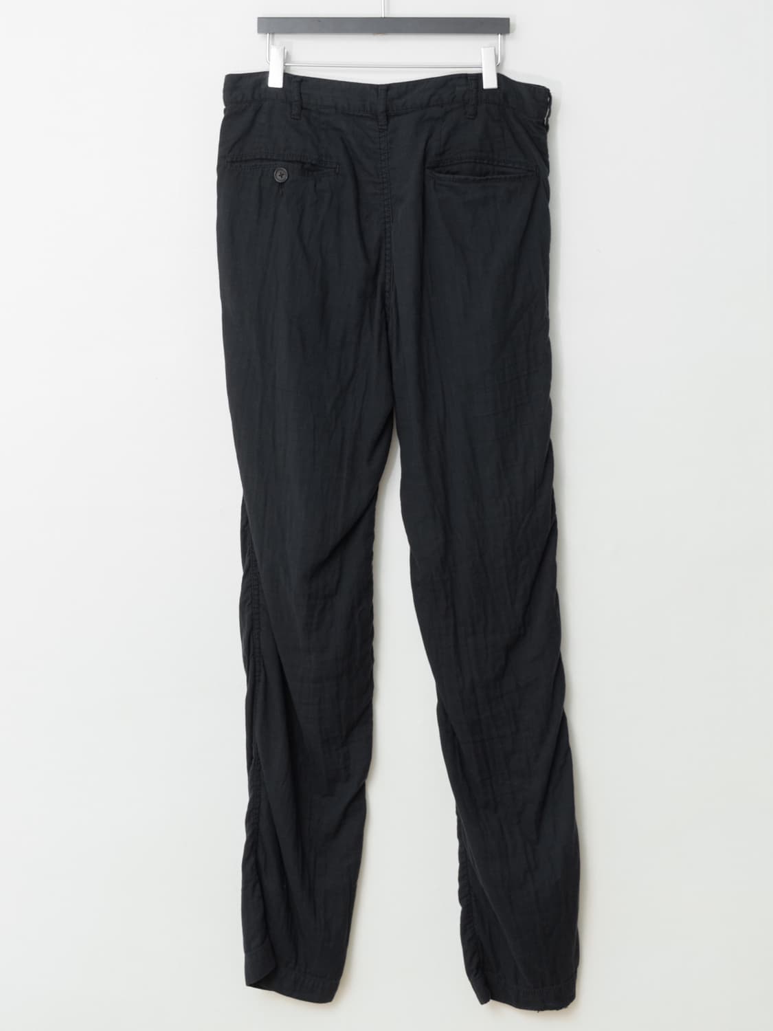 ‘00s Wrinkled Cotton Slacks Black 상품이미지3