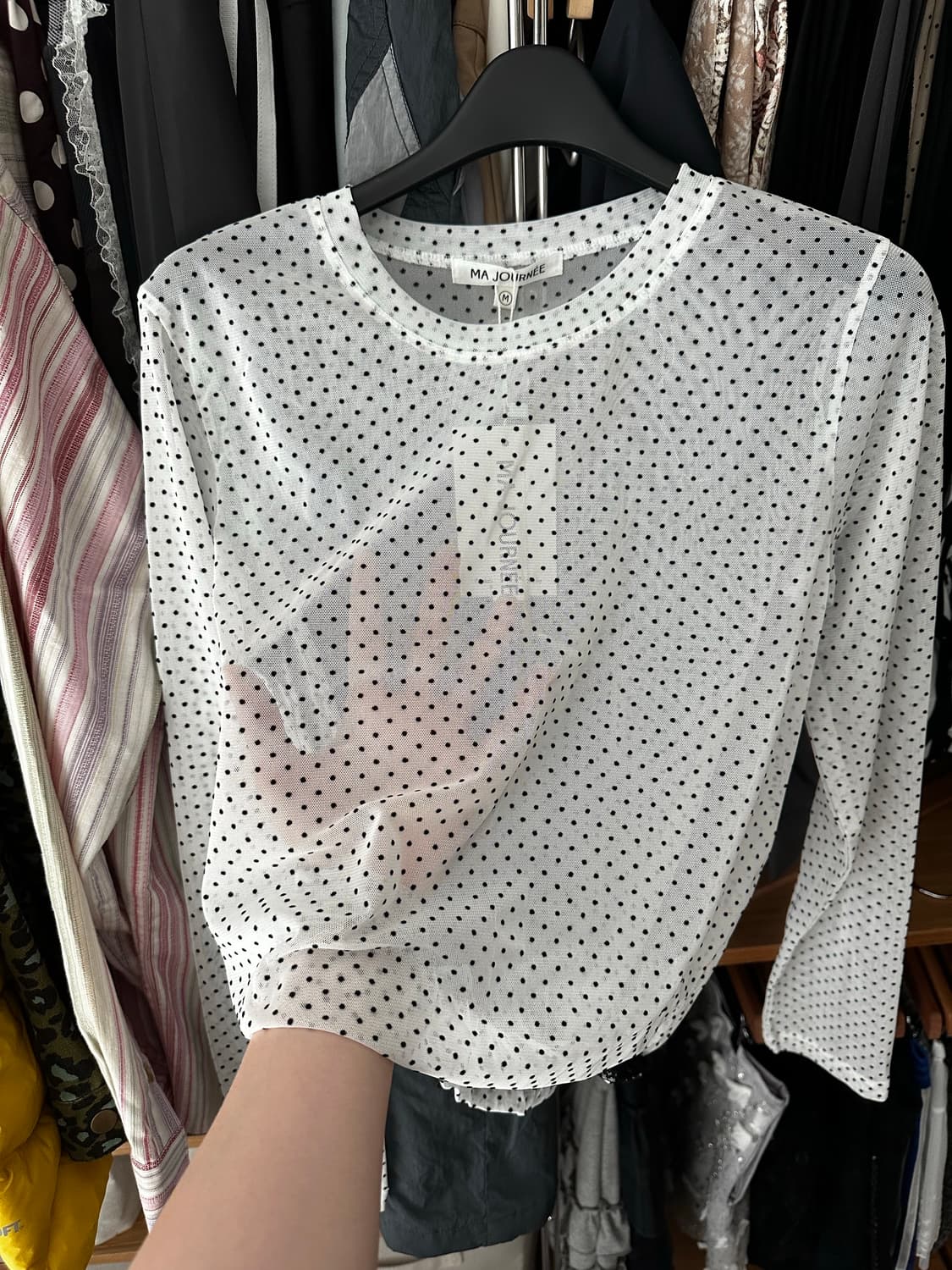 마조네 도트 레이어드 티셔츠 상품이미지2