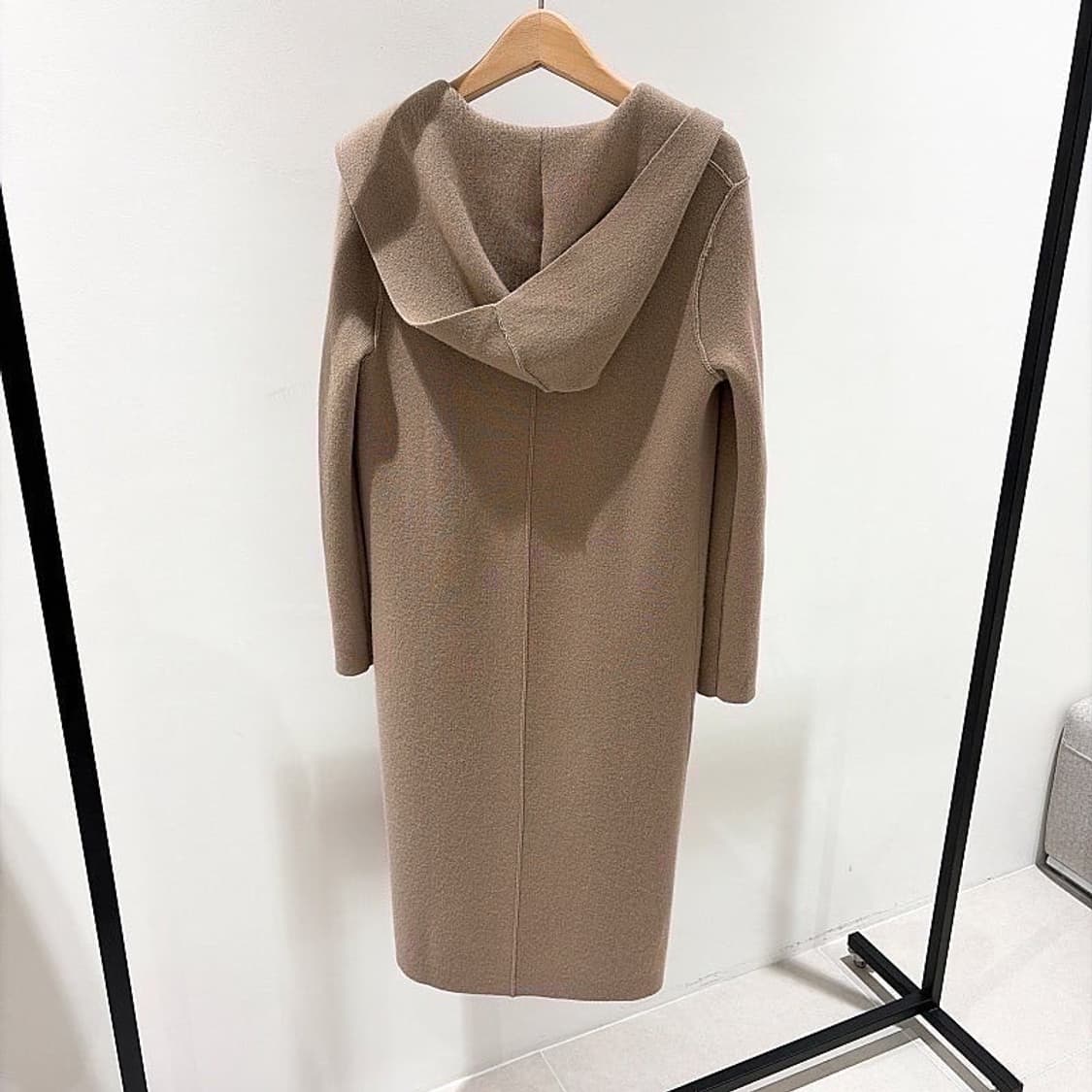 (정품/새상품) 제임스 펄스 여성 모카베이지 올 캐시미어 후드 코트 상품이미지2