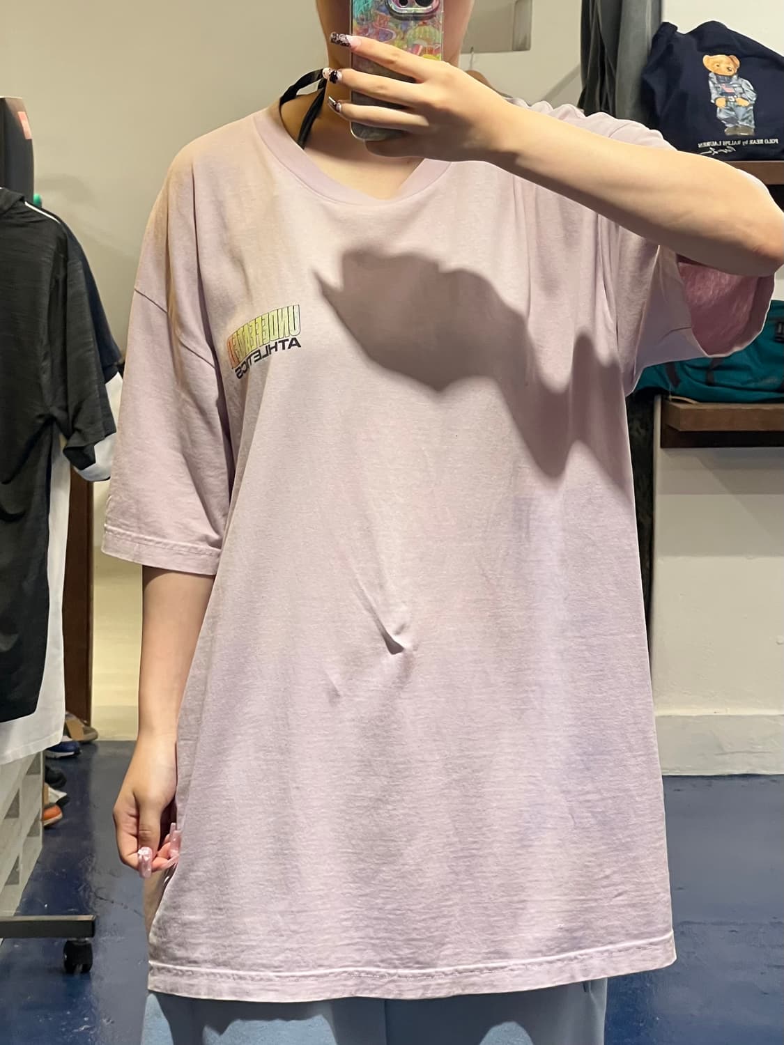 언디핏 에슬레틱 핑크 반팔티 상품이미지1