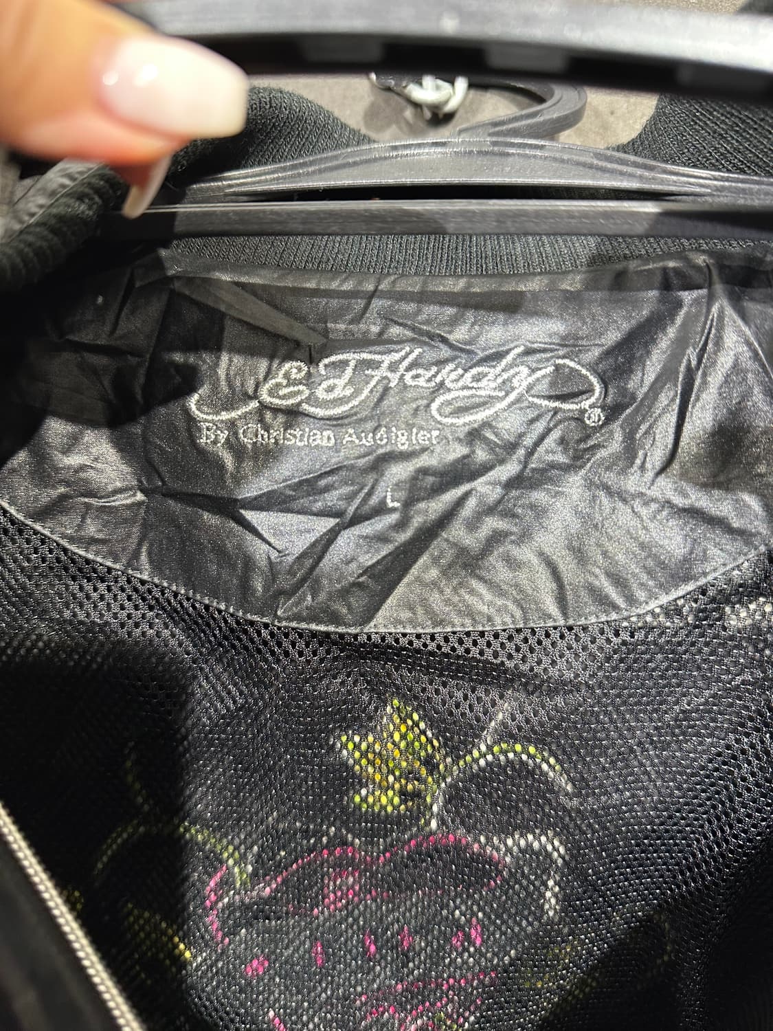 에드하디 블랙 나일론 y2k 글리터 스카잔 L 상품이미지7