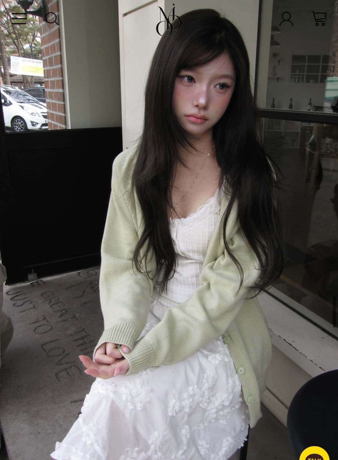 모디무드 에이블리 말차롱 데일리 하프 가디건 민트 상품이미지5