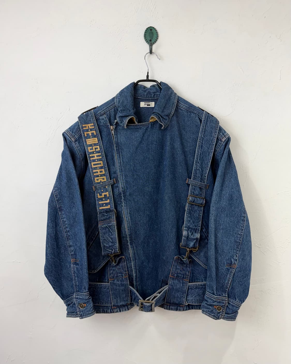 80s KENSHO ABE 본디지 데님 봄버 상품이미지1