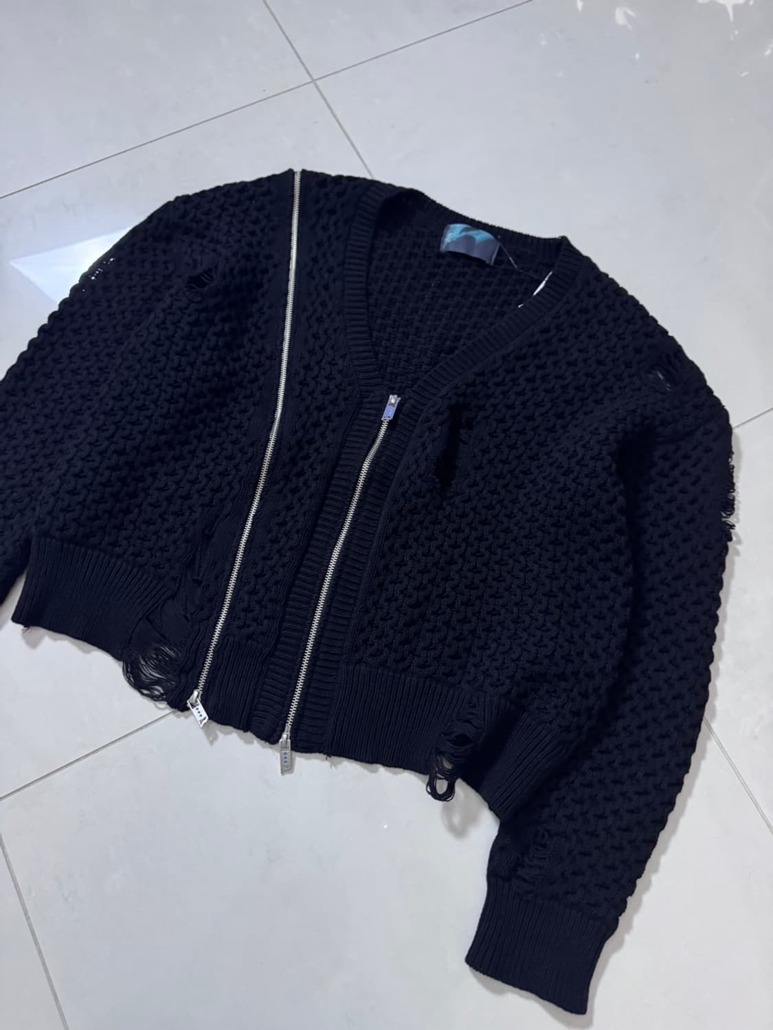 Line Zip Damage Cardigan 상품이미지7