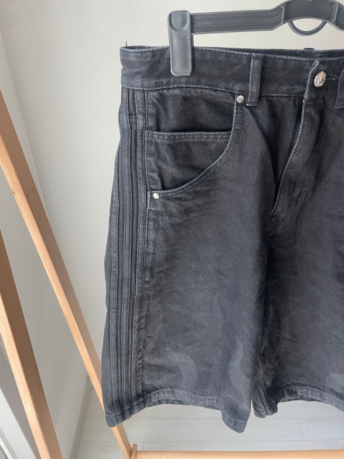 아디다스 플레이크 데님 쇼츠 팬츠 (블랙) 상품이미지4