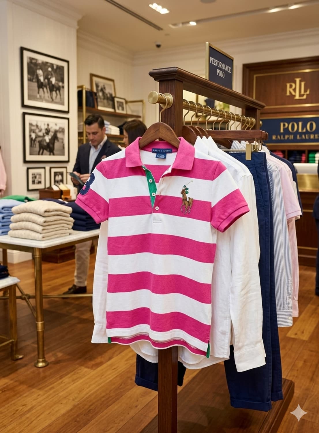 [정품] 폴로 랄프로렌 빅포니 스트라이프 카라티 (핑크, S) 상품이미지1