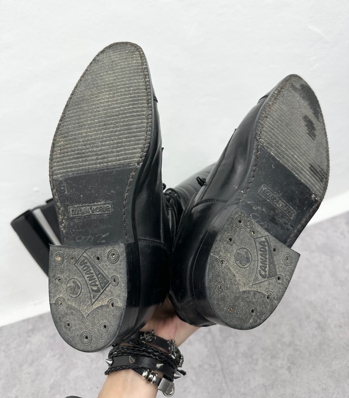 Golden horse laceup leather riding boots 상품이미지8