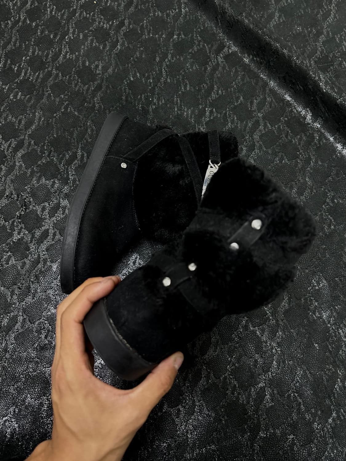 “Guess”00‘s Rare Design Bondage Black Fu 상품이미지10