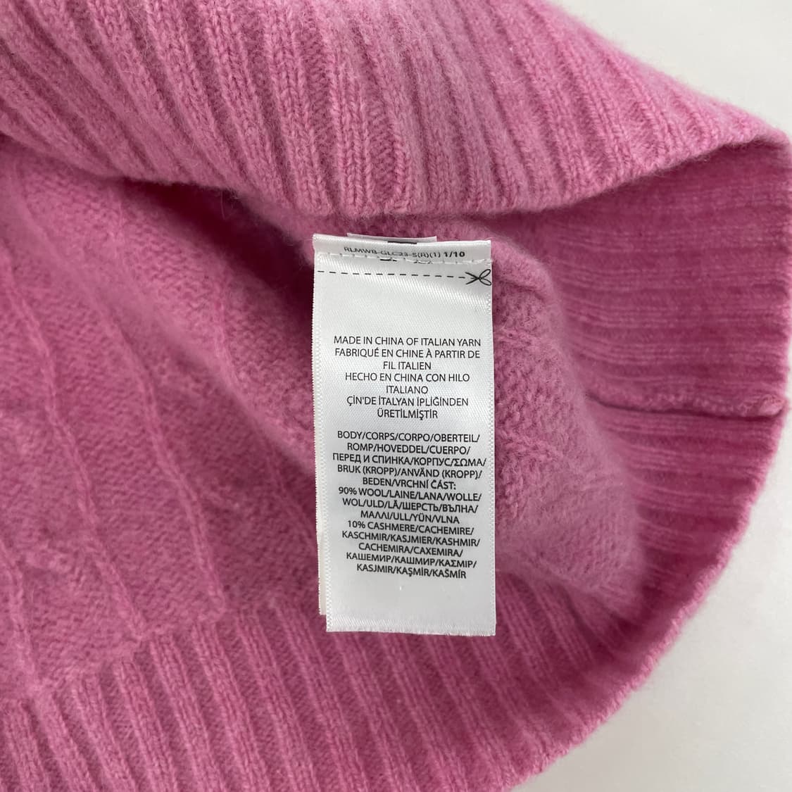 폴로 랄프로렌 캐시미어 블랜드 케이블 꽈베기 핑크 반팔 니트 상품이미지8