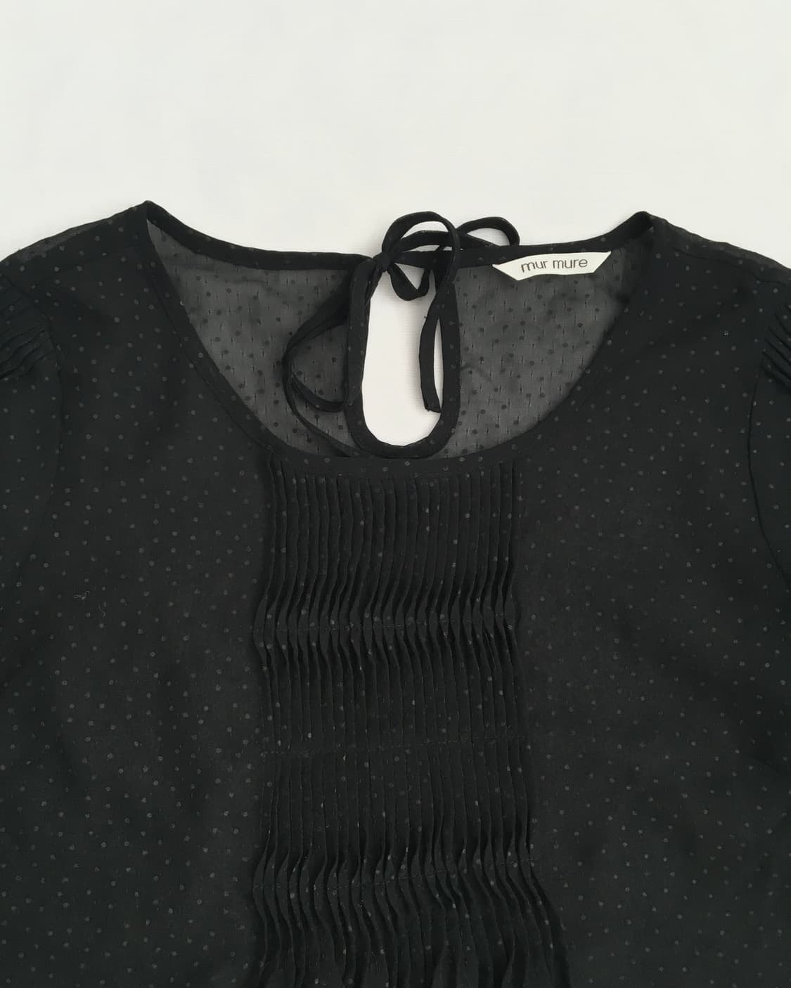 Polka-Dot Sheer Ribbon Blouse 상품이미지3