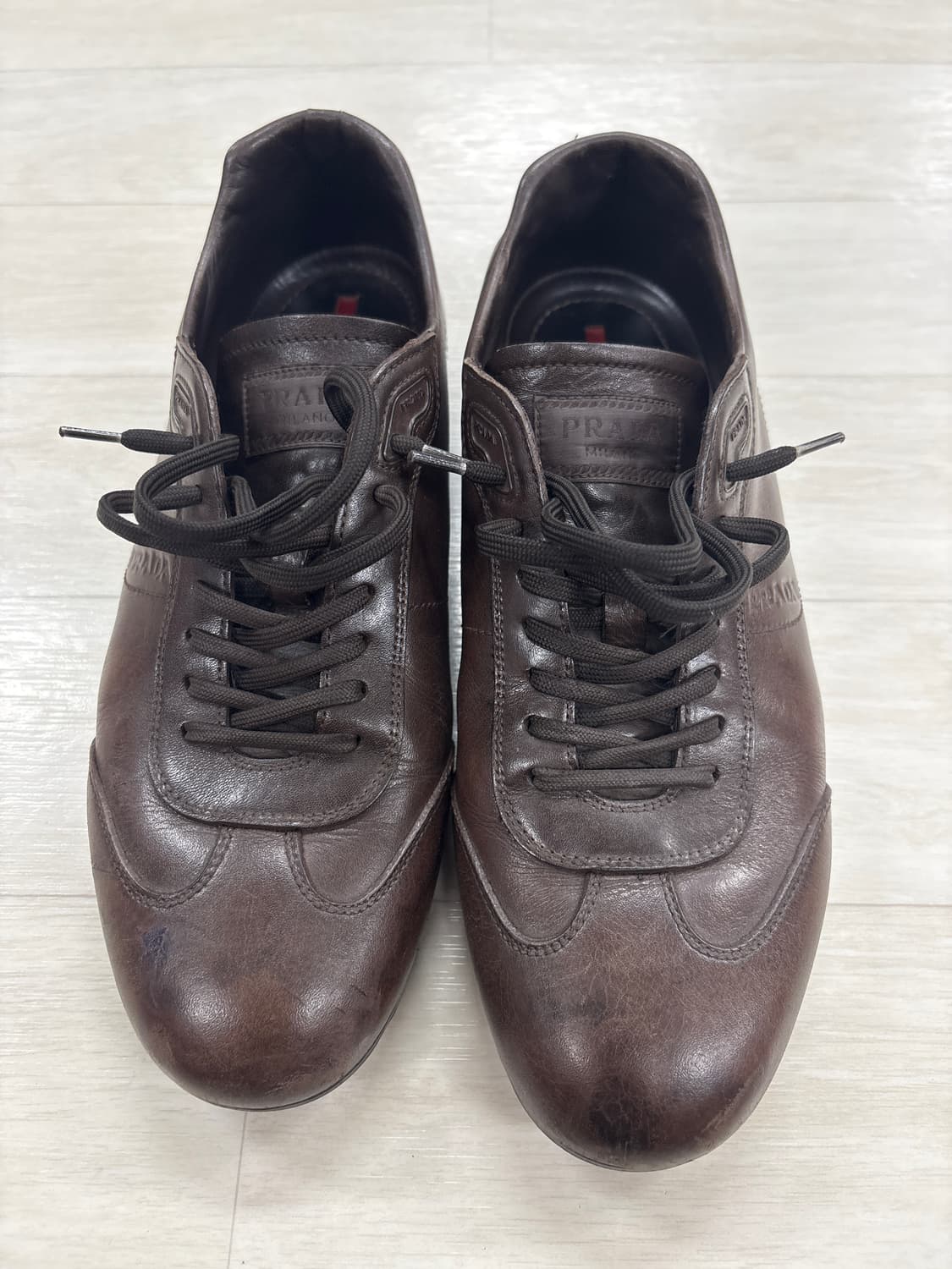 프라다 스포츠 레더 브라운 스니커즈 상품이미지1