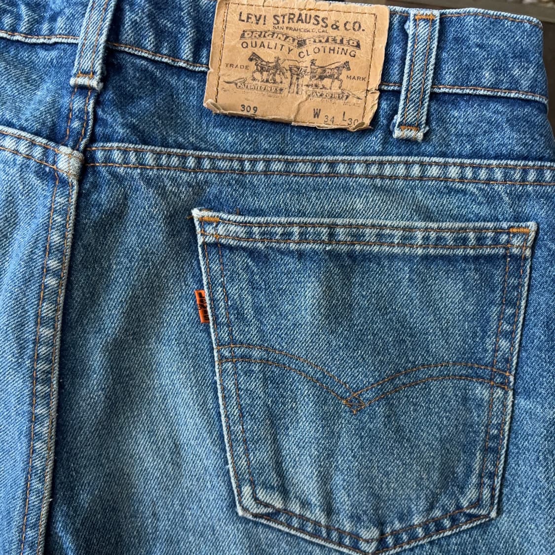 80~90s USA 리바이스 509 오렌지탭 레귤러 핏 데님 상품이미지8