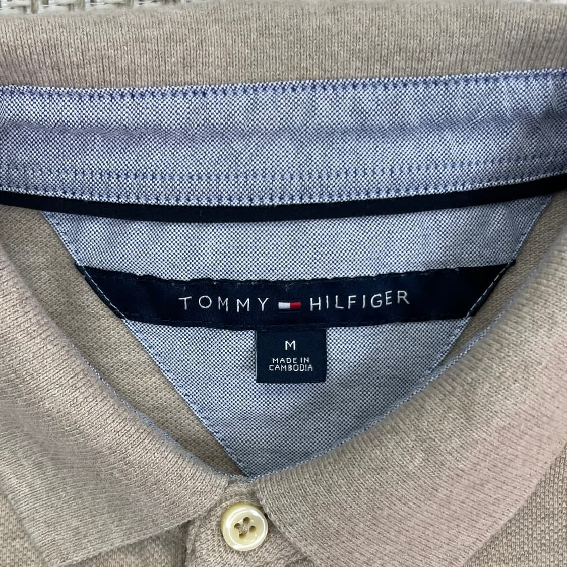 타미힐피거 베이지색 반팔 카라티 M 상품이미지3