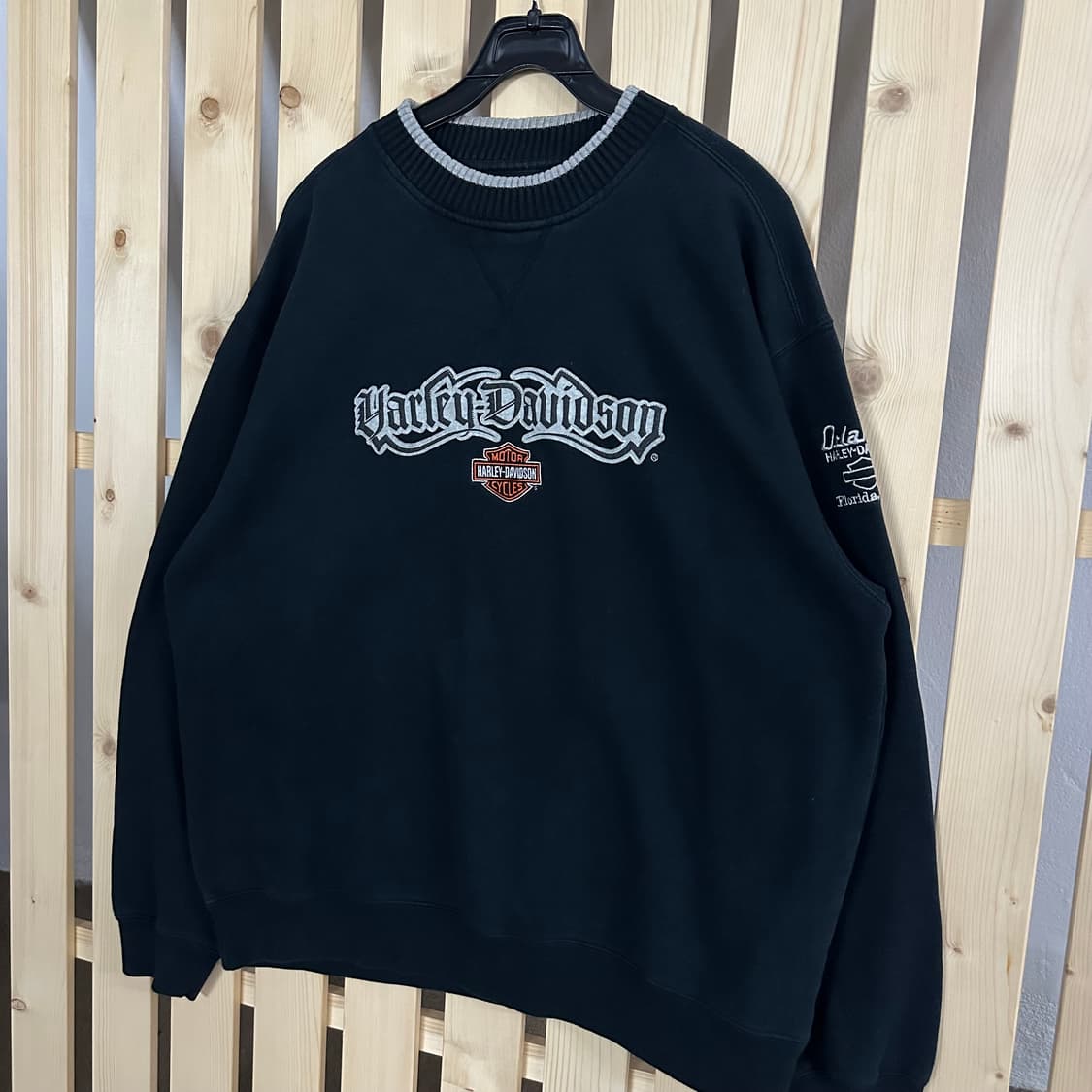 (L) 할리데이비슨 빅로고 블랙 맨투맨 상품이미지2