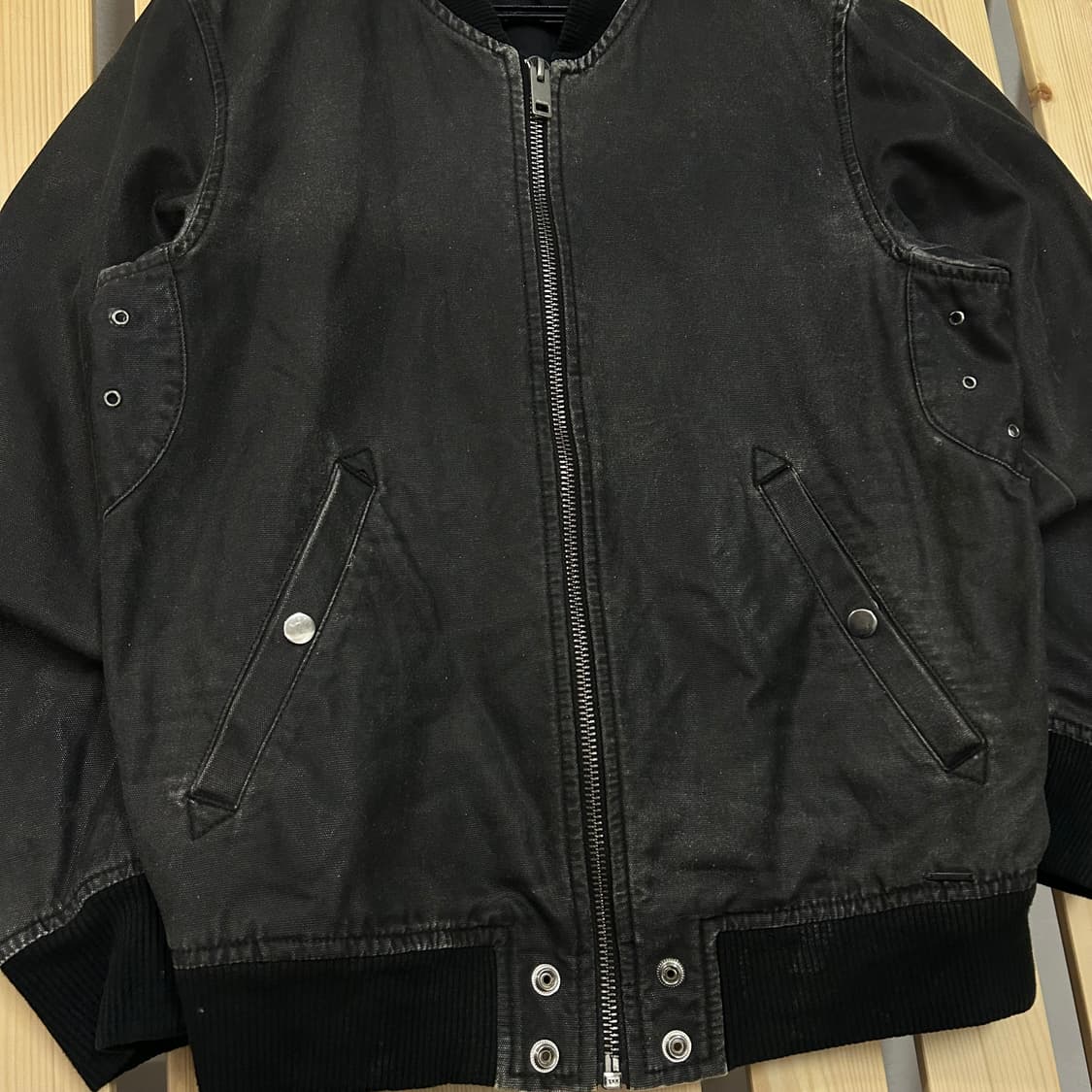 (S) 디젤 블랙 피그먼트 봄버자켓  상품이미지3