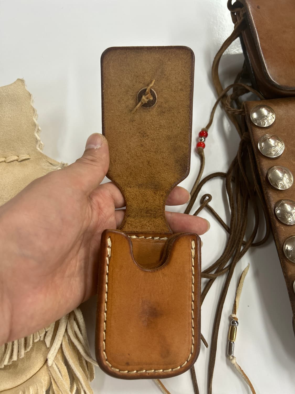 goros 고로스 새들레더 콘초 벨트루프 시가렛 케이스 상품이미지7