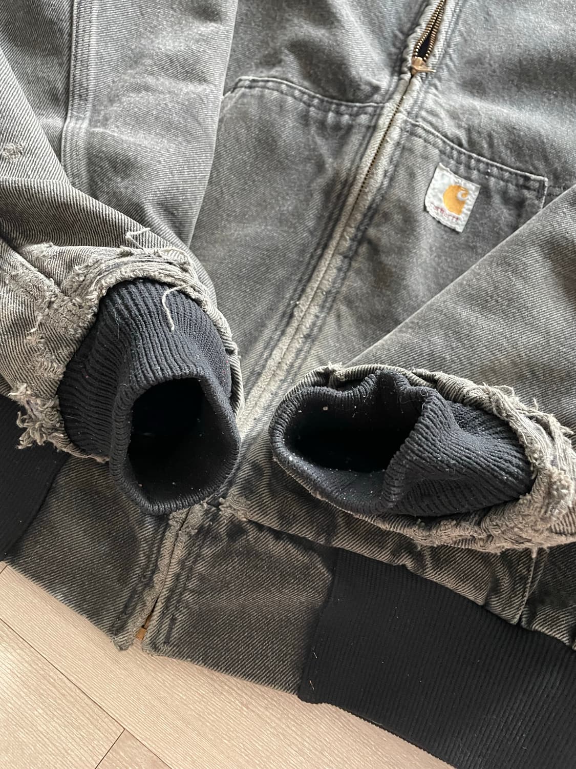 90s 칼하트 블랙 데님 아즈텍 액티브 자켓 j130 상품이미지7