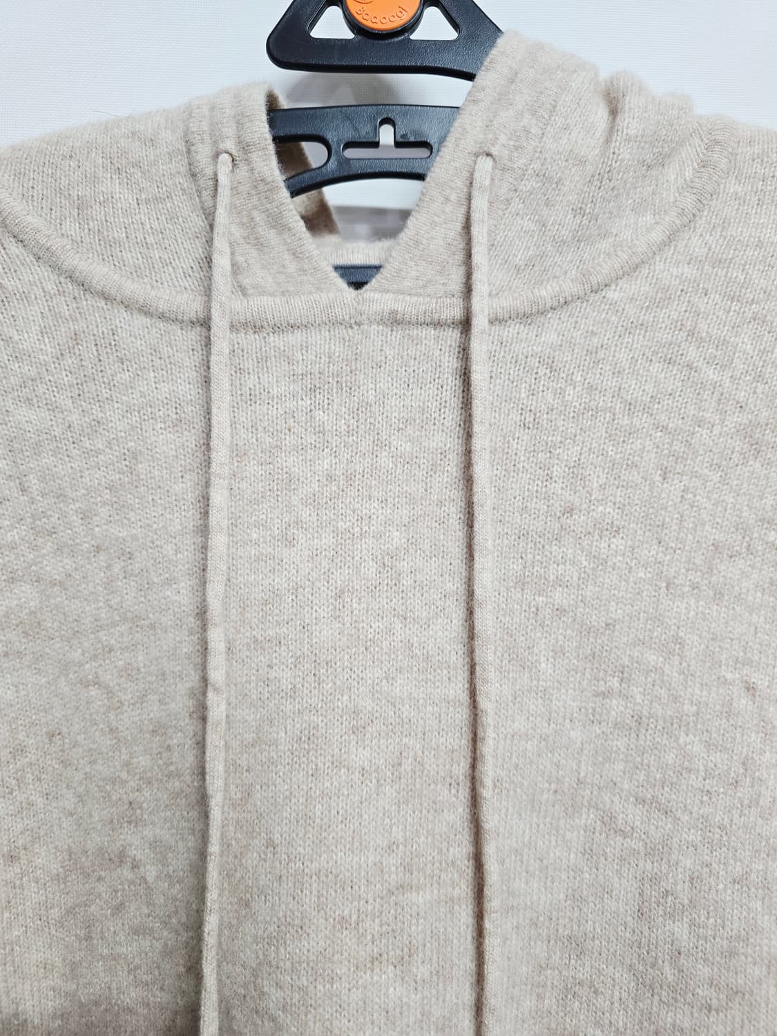 지컷 베이지 니트 후드티 모혼방 상품이미지2