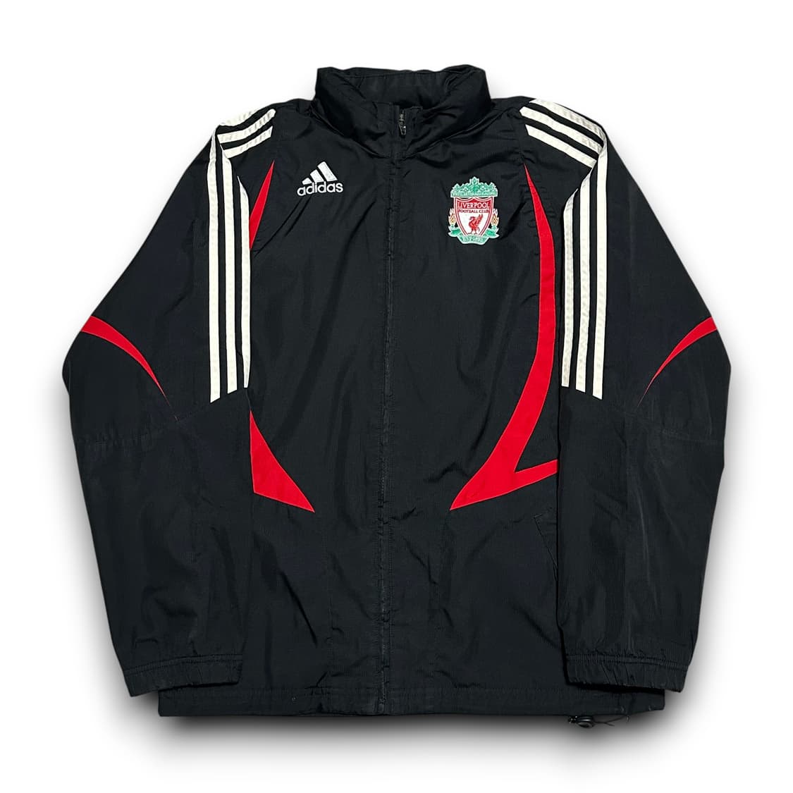 Adidas 리버풀 내장 후드 레드 파이핑 바람막이 상품이미지1