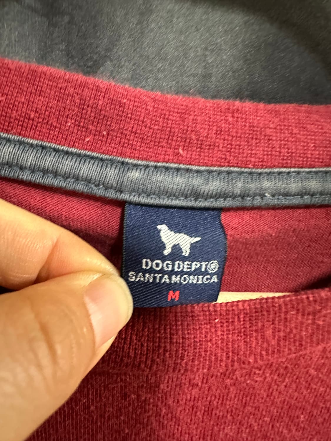 도그뎁트 DOG DEPT 산타모니카 06 패치 반팔 티셔츠 M 버건디 상품이미지5