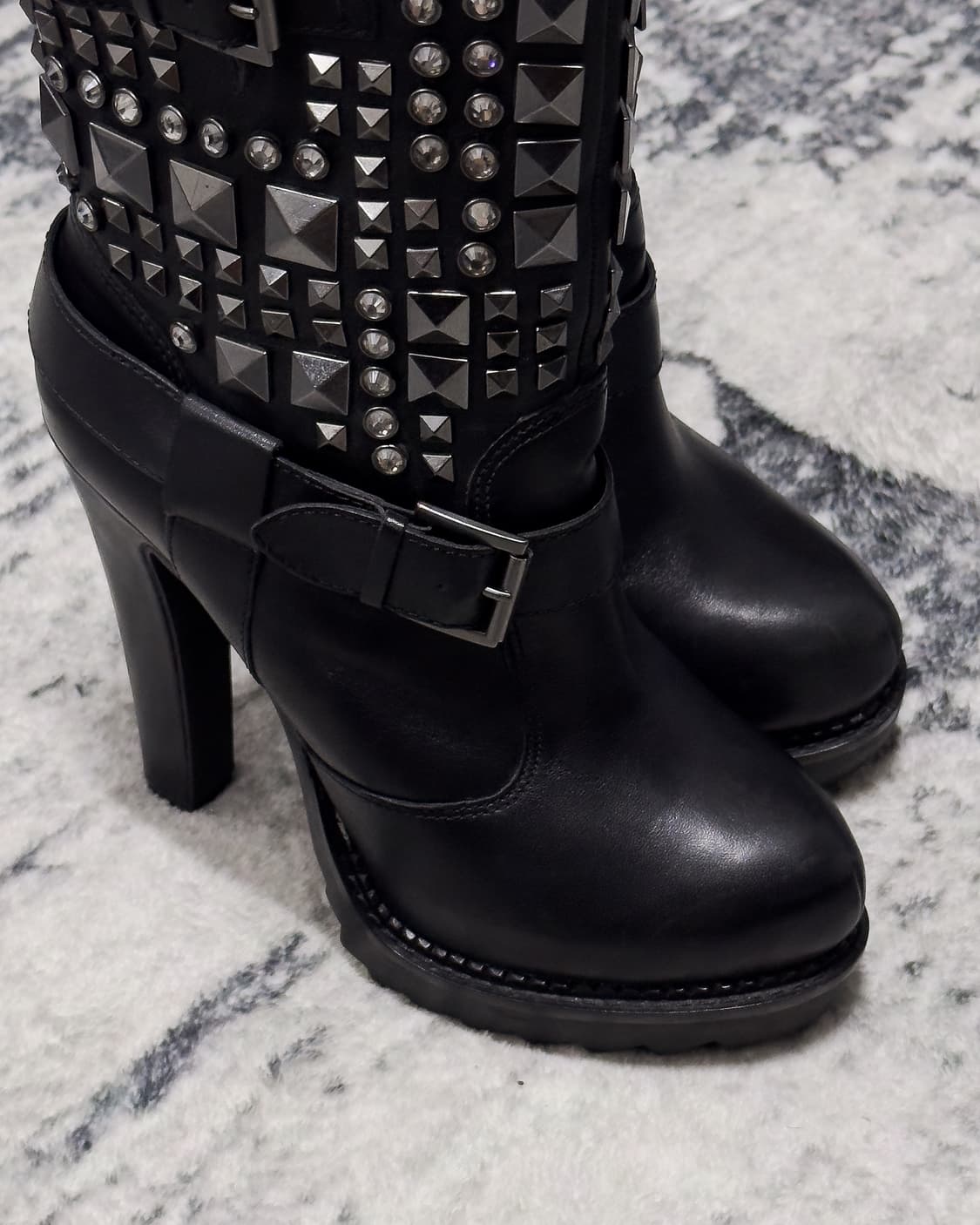 {Ash} Stud Cubic High Heel (Black)  상품이미지5