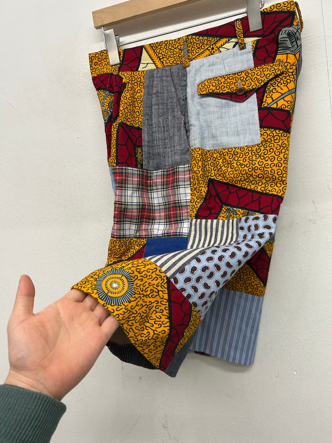 15ss 준야와타나베 맨 꼼데가르송 패치워크 반바지 상품이미지5