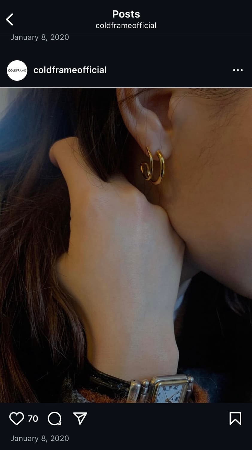 콜드프레임 faux double gold hoops 상품이미지4