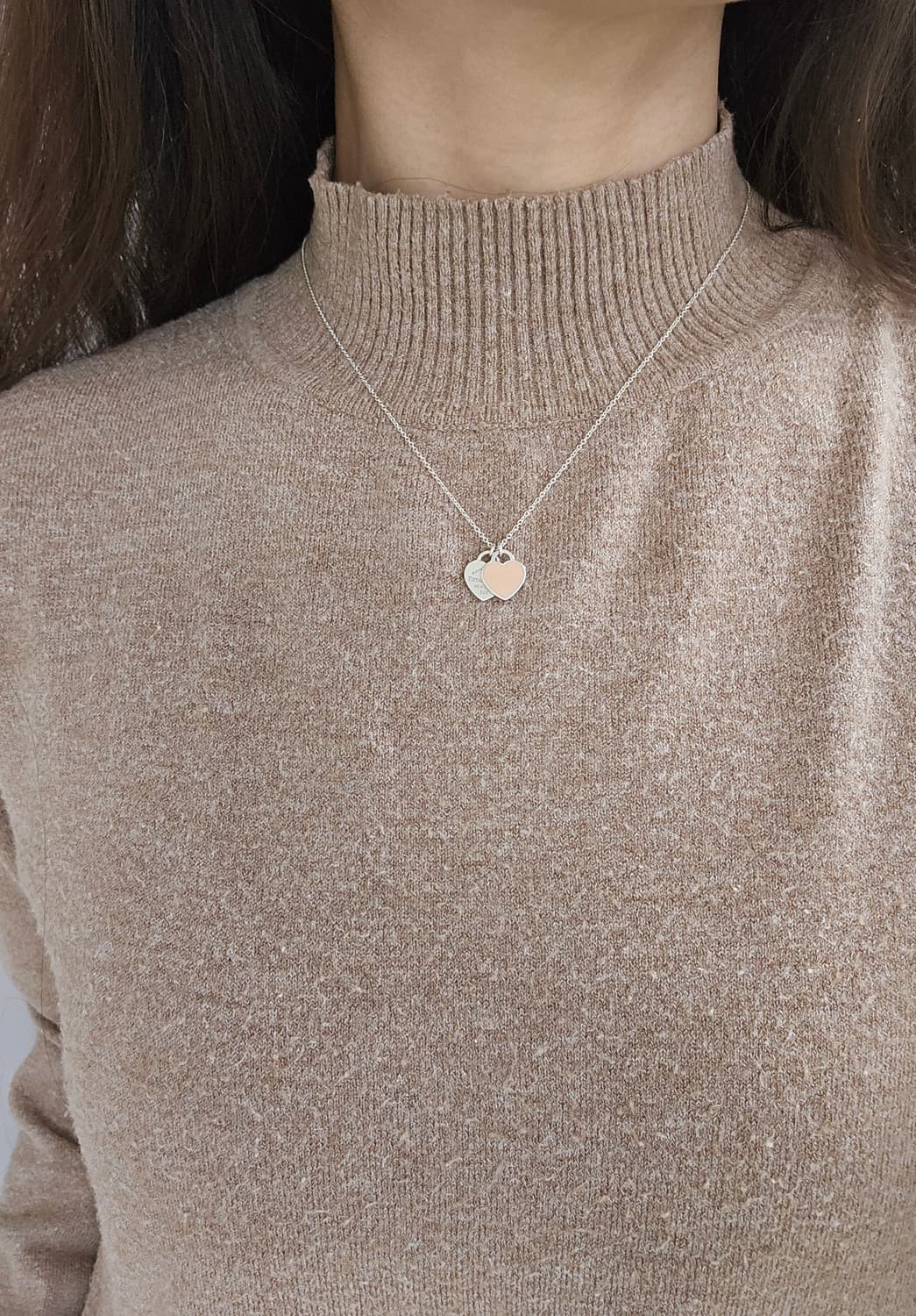 티파니앤코 리턴투 더블하트 미니 핑크 목걸이 (베이지톤) [정품/풀박스] 상품이미지7