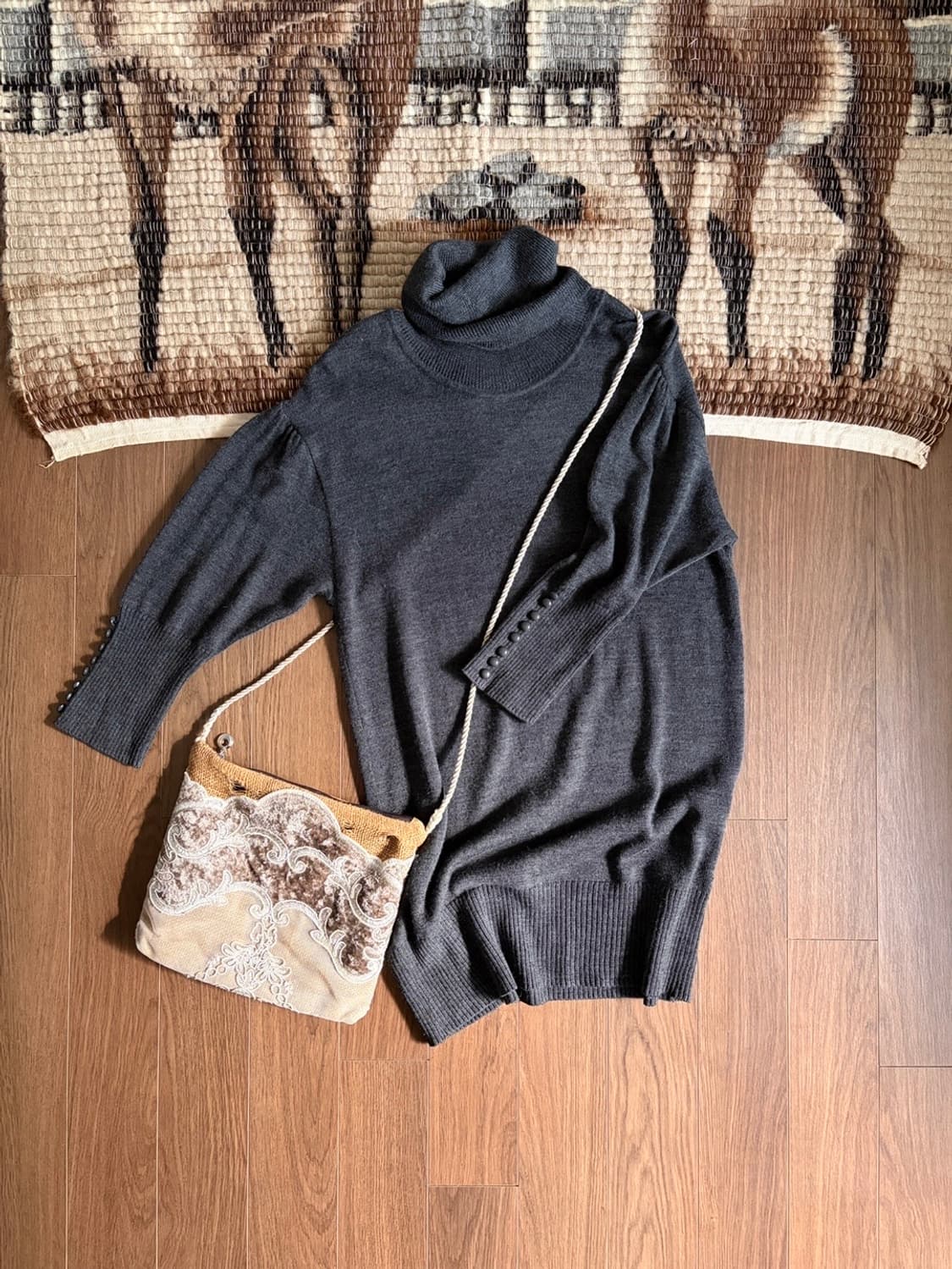 turtleneck knit one-piece 상품이미지1