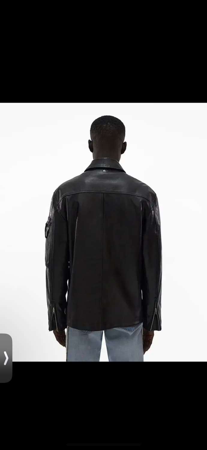21FW 헬무트랭 집업 레더 라이더 자켓 블랙 L 상품이미지4